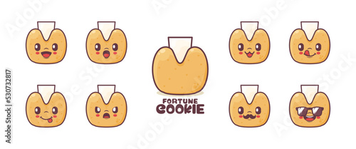 Fototapeta Naklejka Na Ścianę i Meble -  fortune cookie cartoon. food vector illustration