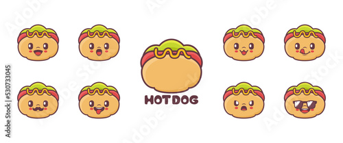 hot dog cartoon. food vector illustration