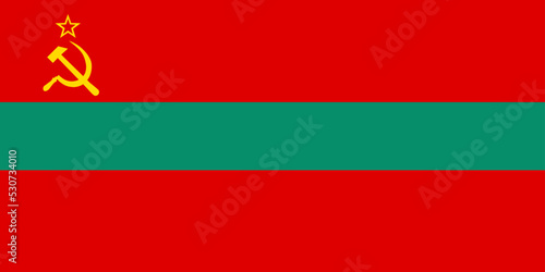Transnistria flag vector illustration, officially the Pridnestrovian Moldavian Republic symbol. Transnistria emblem banner. 