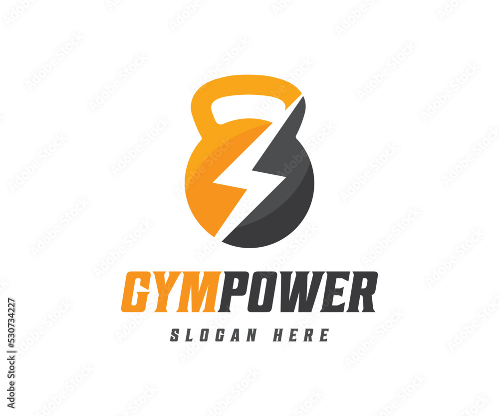 Fitness Gym Logo Design Template. Kettle Bell Icon Fitness Gym Logo Design Template. Kettle Bell Icon