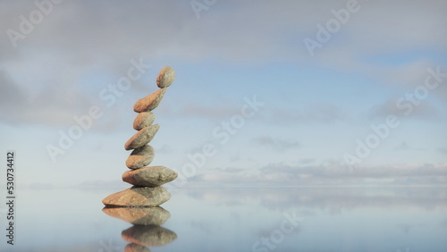 Photography pyramid of seven stones in the water brings good luck, zen stones, latza, troll stones