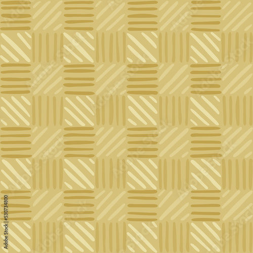 beige repetitive background with hand drawn striped squares. vector seamless pattern. geometric illustration. fabric swatch. wrapping paper. continuous design template for textile, linen, home decor