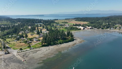 Wallpaper Mural Wide aerial view of Holmes Harbor surrounding Freeland, Washington. Torontodigital.ca