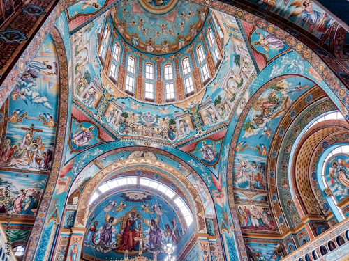 The interior of an orthodox church in Baia Mare city  Romania