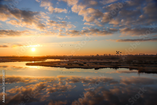 Fototapeta Sunrise in the polder