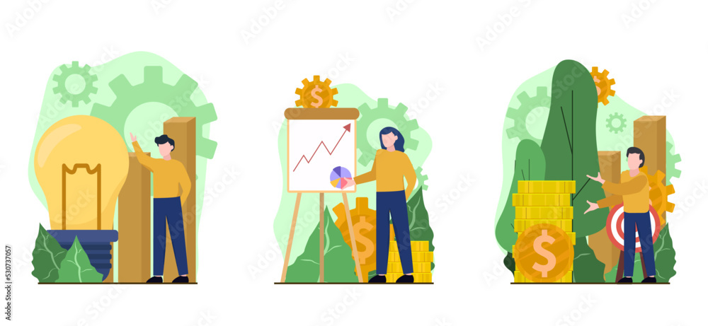 Flat Bundle Finance Design Illustration Flat Bundle Finance Design Illustration