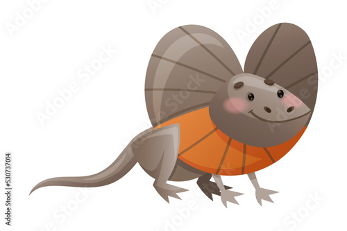 Cute Frilled Lizard as Australian Animal and Endemic Fauna Vector Illustration