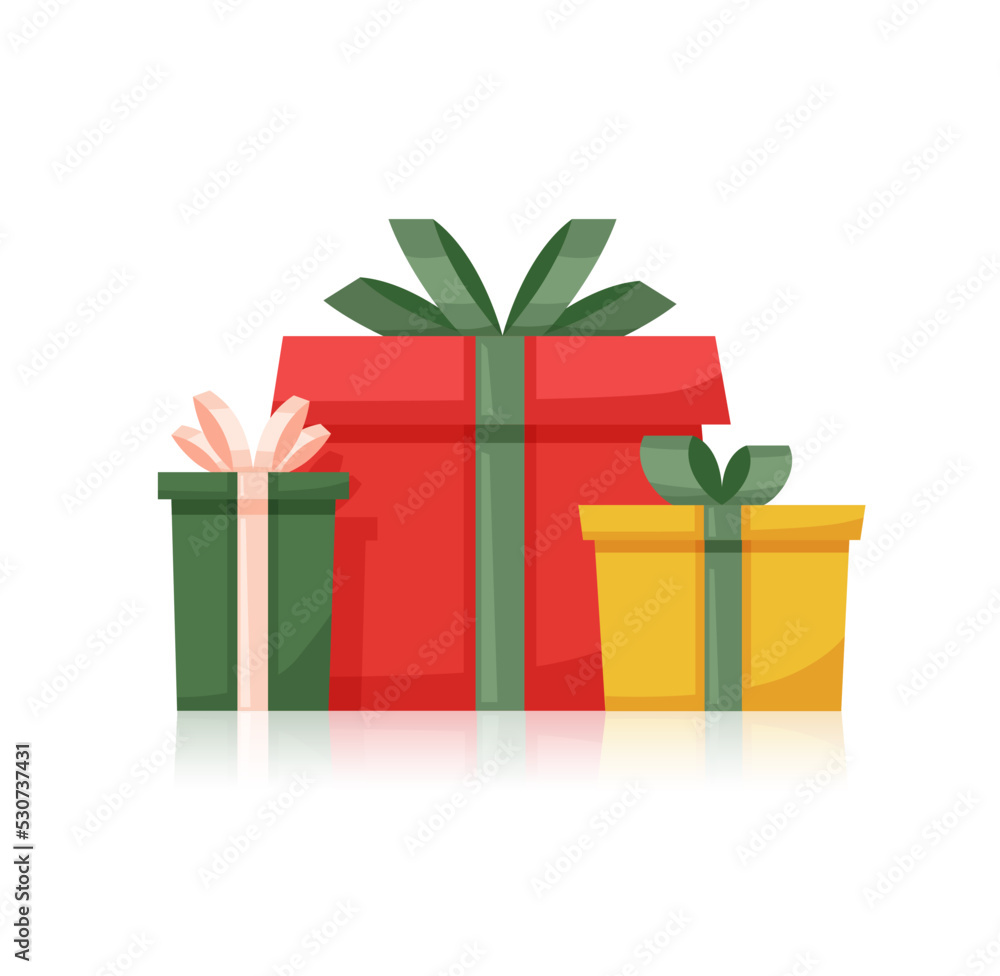 Obraz premium Three gift boxes isolated on white