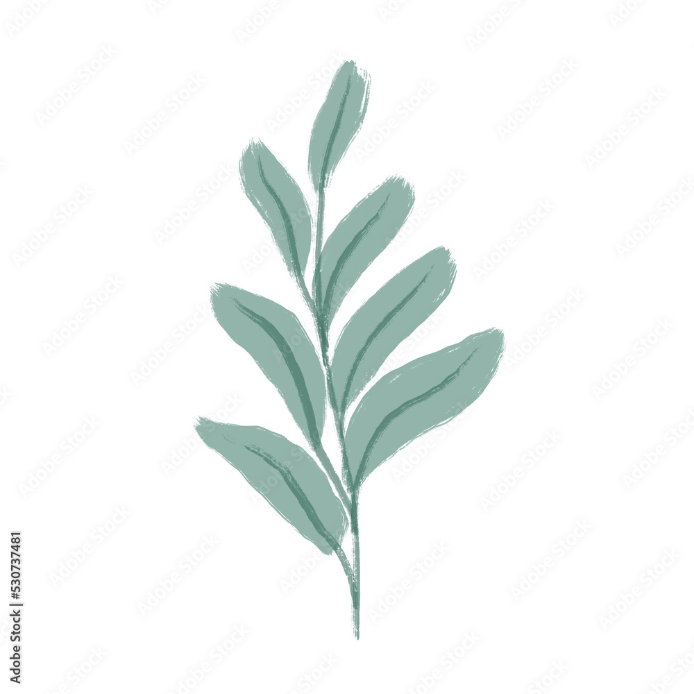 Delicate watercolor leaves and plants. Beautiful watercolor background with leaves. Wallpaper, templates with leaves. Watercolor branch with leaves. Illustration in watercolor style