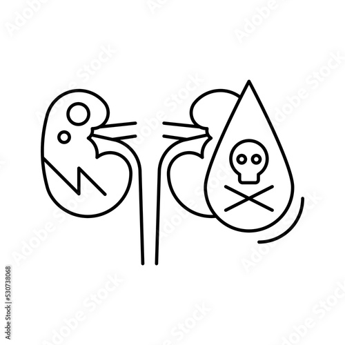 kidney problem, Causes, line editable icons for web design