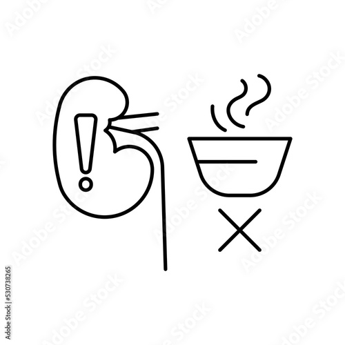 kidney problem, Symptoms, refusal to eat, loss of appetite, line editable icons for web design