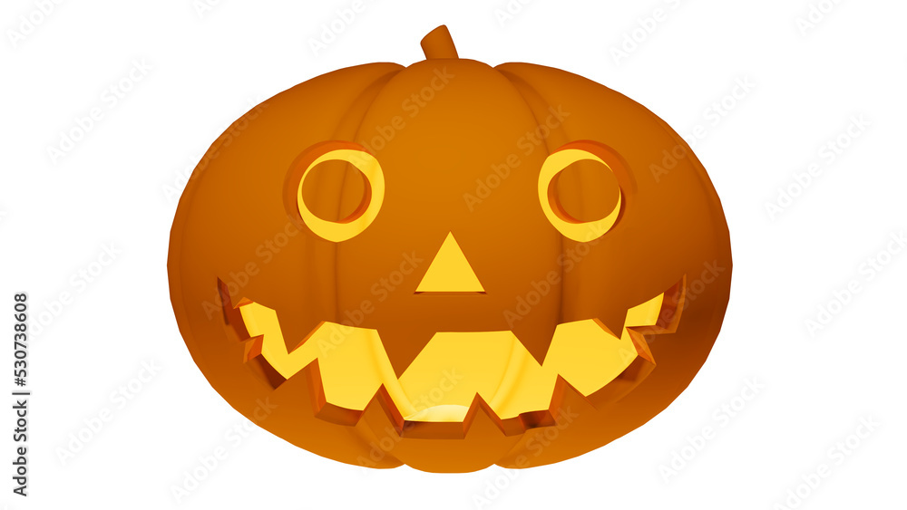 Fototapeta premium halloween pumpkin jack o lantern scary face with light glowing inside