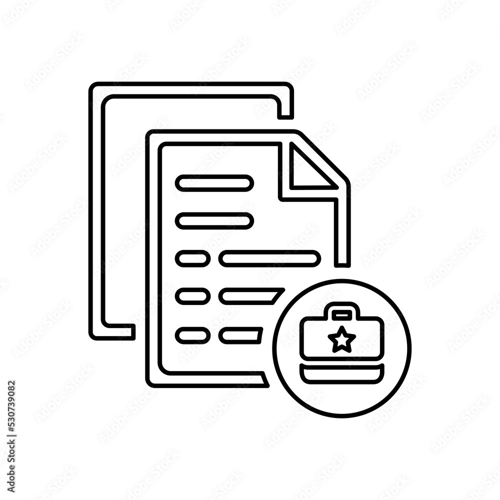 Case, document, office outline icon. Line art sketch. Case, document, office outline icon. Line art sketch.