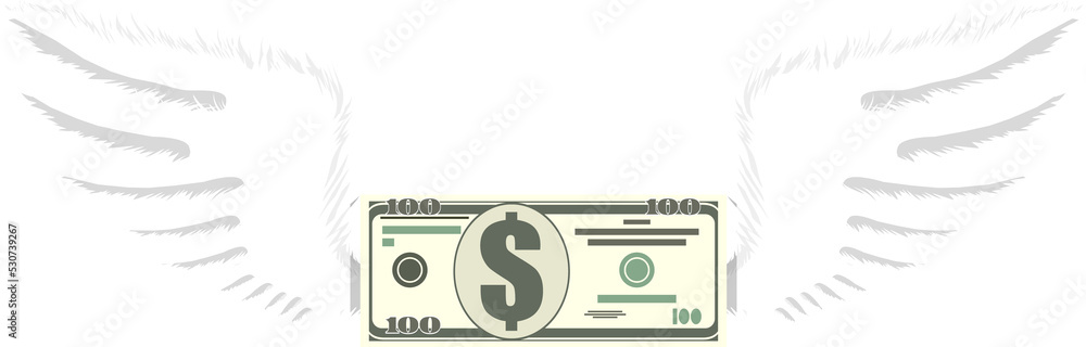 Dollar bill with wings Dollar bill with wings