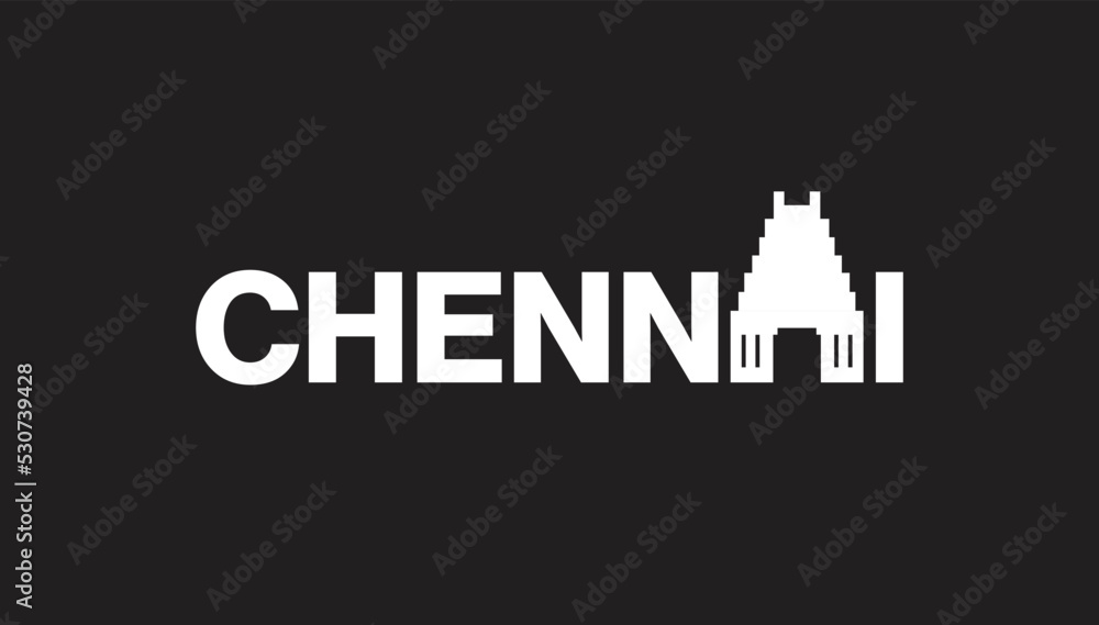 Chennai. Chennai city conceptual logotype with iconic place.
