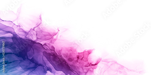 Abstract art pink purple blue pastel gradient paint background with liquid fluid grunge texture. © korkeng