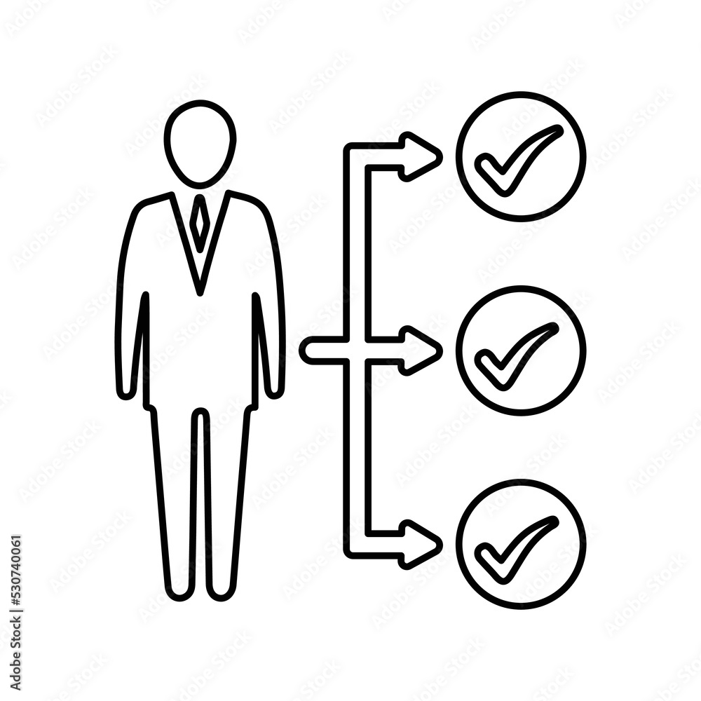 Competence, responsibility, skills outline icon. Line art sketch. Competence, responsibility, skills outline icon. Line art sketch.
