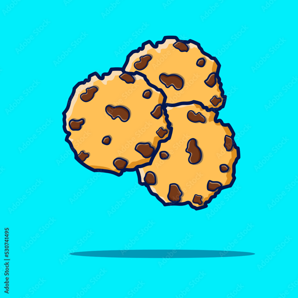 Traditional chocolate chip cookies vector illustration Traditional chocolate chip cookies vector illustration