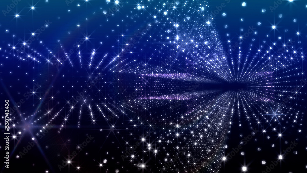 Fototapeta premium Neon Led Lights Sci Fi Futuristic Glowing Dot Dark space 3D illustration