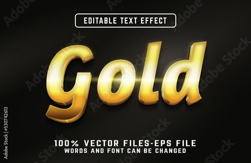 Gold 3d editable text effect premium vectors