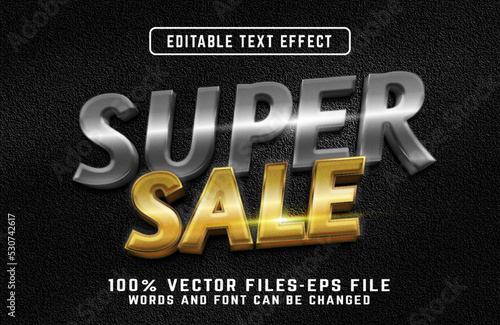 Super sale editable text effect premium vectors