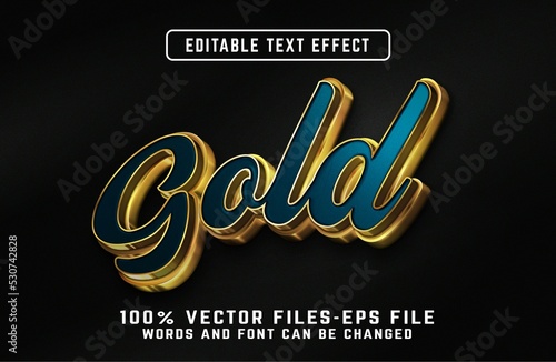 Gold 3d editable text effect premium vectors