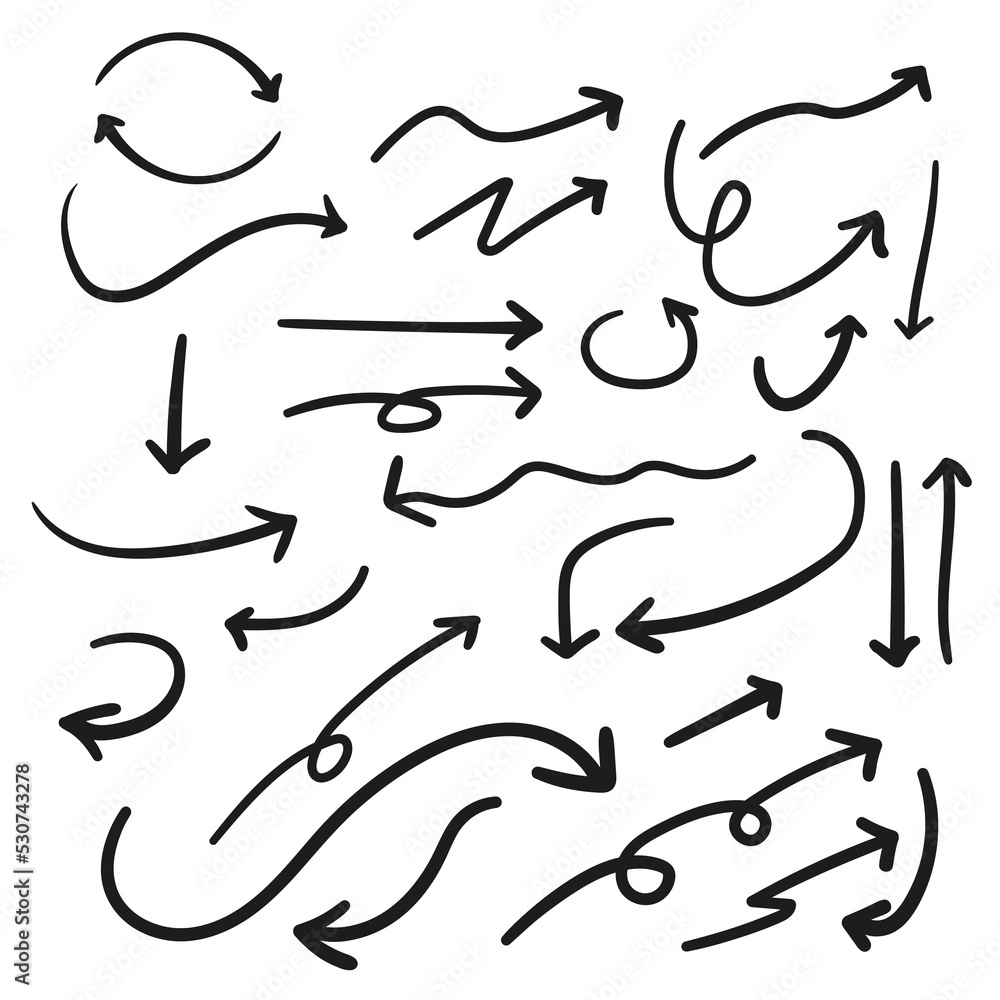 Set of hand drawn arrow Set of hand drawn arrow