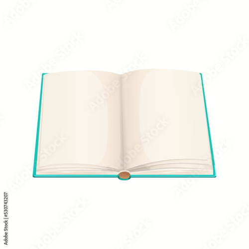 Cartoon opened book, textbook and bestseller. Vector school dictionary, open literature novel, fairytale, encyclopedia or verses volume with blank white pages top view. Isolated object