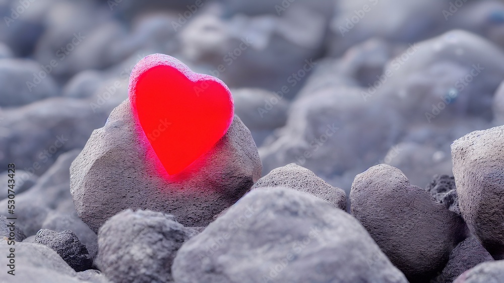 Obraz premium Heart-shaped stone