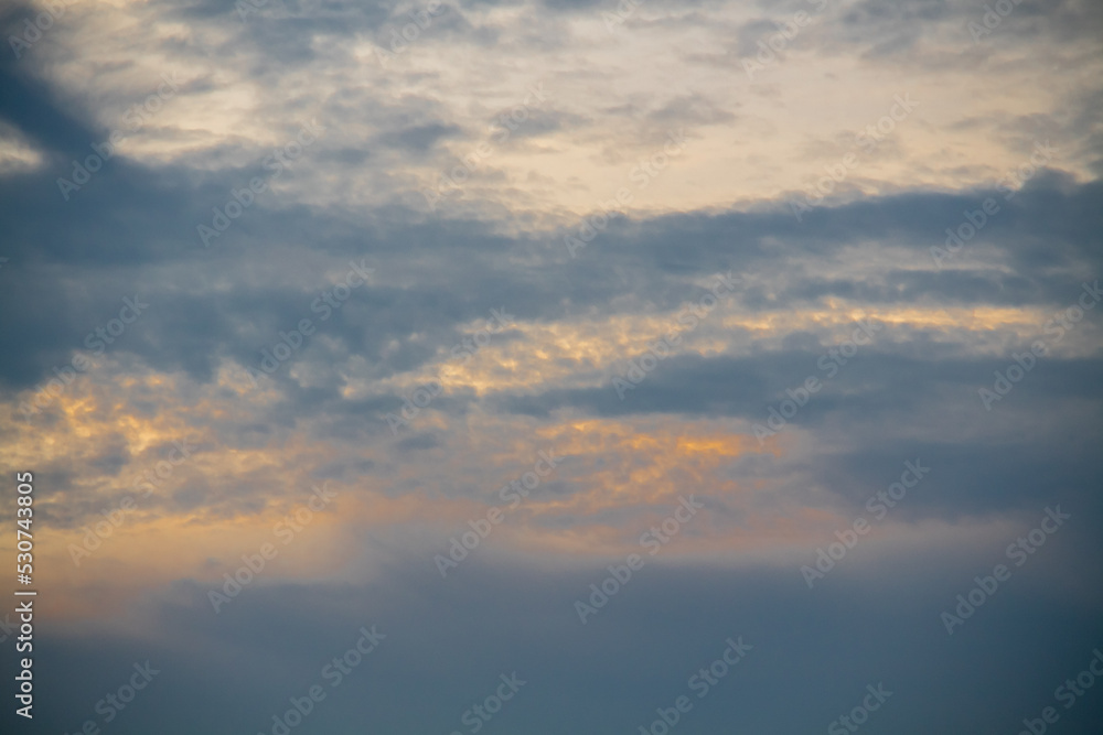 Black and orange twilight cloud abstract shape background