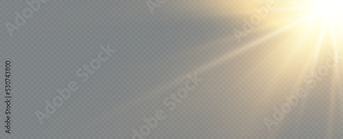 Light effects, glare, glitter, explosion, light. Vector illustration.Vector scene illuminated by spotlight ray. Light effect on transparent background