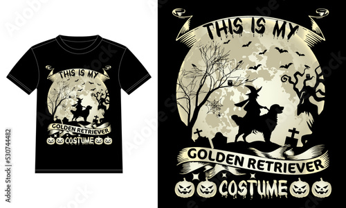 This is My Golden Retriever Costume in moon Funny Halloween T-Shirt