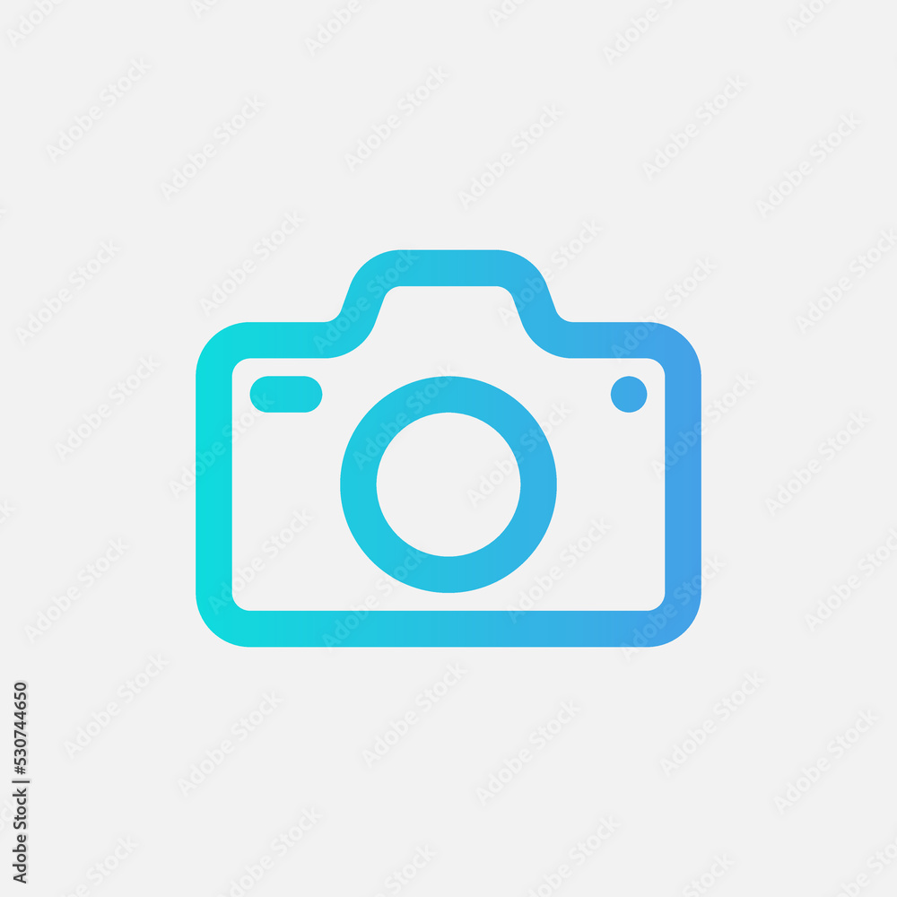 Camera icon in gradient style, use for website mobile app presentation Camera icon in gradient style, use for website mobile app presentation