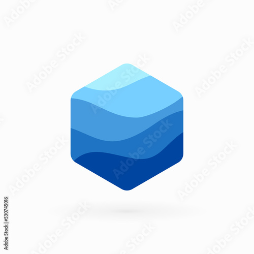 water waves hexagon logo - water vector