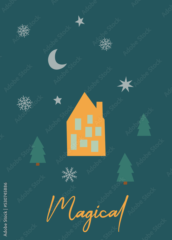 Fototapeta premium Bright Christmas Card in vector 