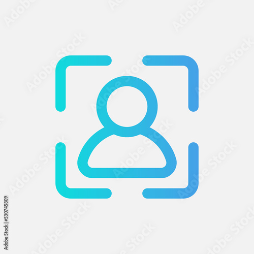 Portrait icon in gradient style about camera, use for website mobile app presentation