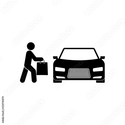 Curbside Pickup illustrated icon. Restaurant Curbside Pickup Icon isolated on white background