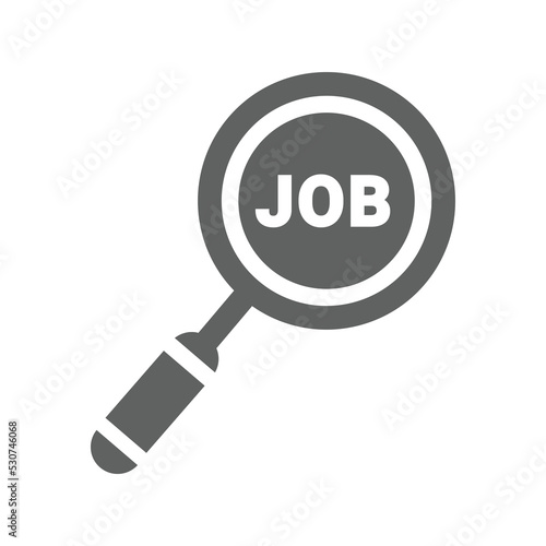 Job, employment, employ, work, service, search icon. Gray vector sketch.