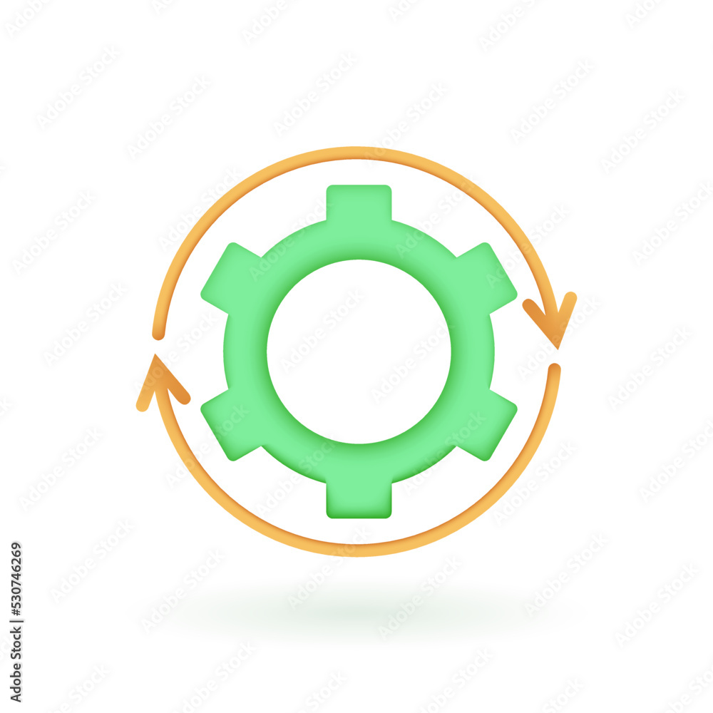 Industry 5s 3d icon. 5s methodology for manufacture industry. 3d render vector illustration