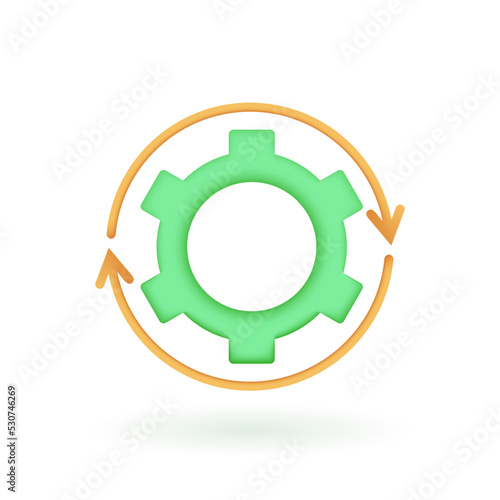 Industry 5s 3d icon. 5s methodology for manufacture industry. 3d render vector illustration