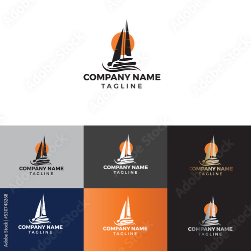 Fortunata Boat logo template, Boat Logo template