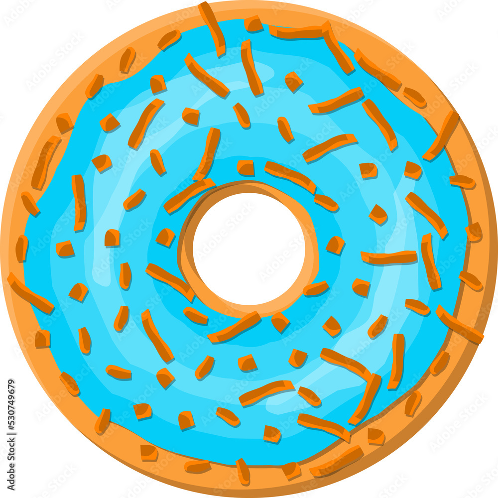 Naklejka premium Donut cake, doughnut into glaze