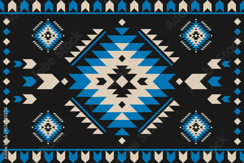 Carpet tribal pattern art. Geometric ethnic seamless pattern traditional. Aztec ethnic ornament print. Mexican style. Design for background, fabric, clothing, carpet, textile, batik, embroidery.
