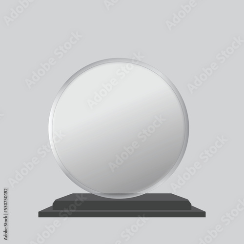 Tropy Mockup. Vector Crystal 3D