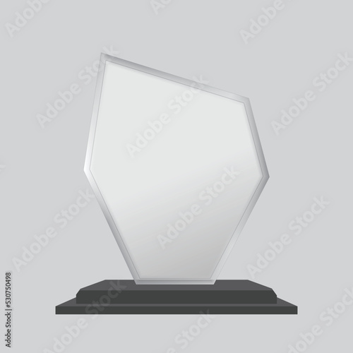 Tropy Mockup. Vector Crystal 3D