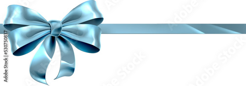 Blue Bow Gift Background