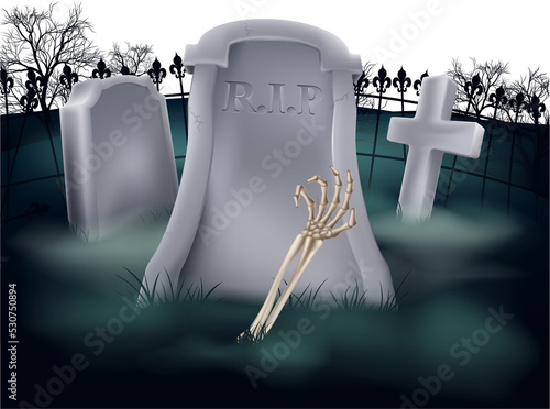 Undead skeleton hand grave
