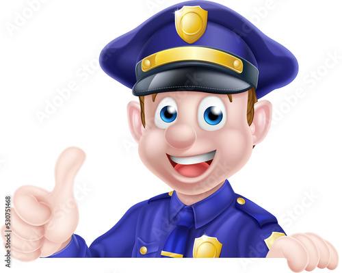 Thumbs Up Police Man Sign