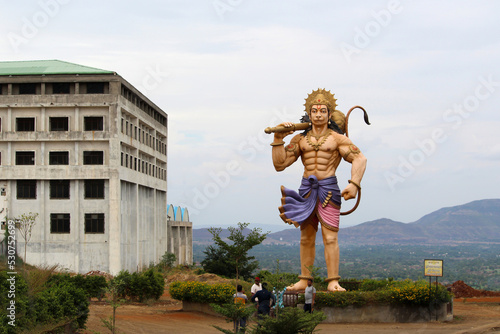 Slika na platnu Lord Hanuman Statue At Samarth Shrushti, Sajjangad Rd, Satara, Maharashtra, Indi