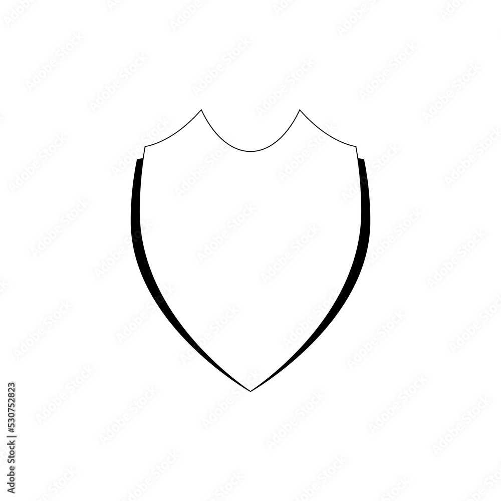 Blank simple shield icon isolated on white background Blank simple shield icon isolated on white background